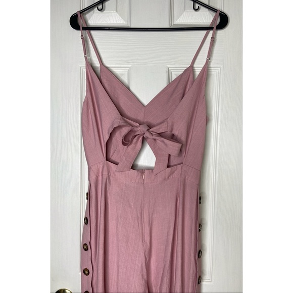 Lulu’s Imagine That Mauve Pink Tie-Back Cutout Culotte Jumpsuit Size Medium - Picture 5 of 7